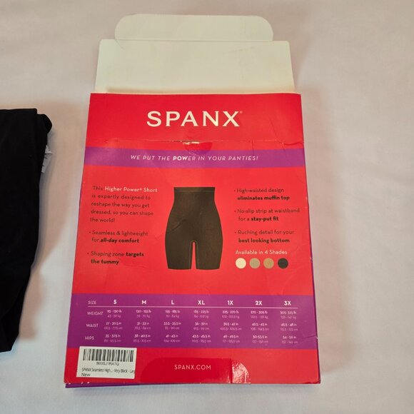 SPANX Women's Shapewear Tummy Control Shaper Short Sz: L Very Black - Picture 6 of 7
